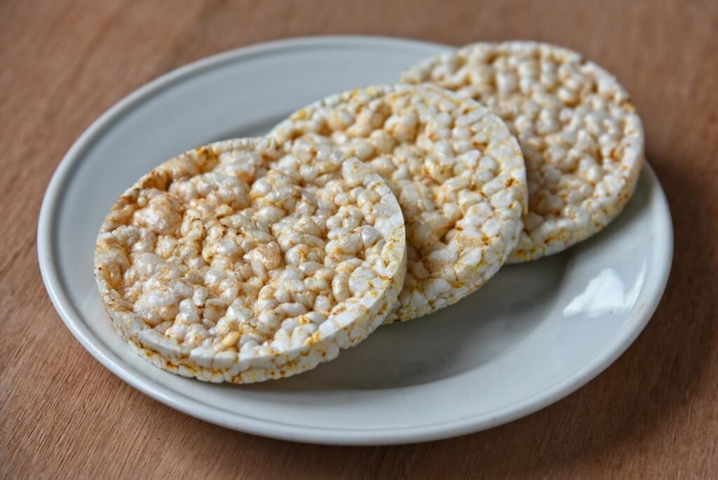 photo of a plate with puffed rice cakes
